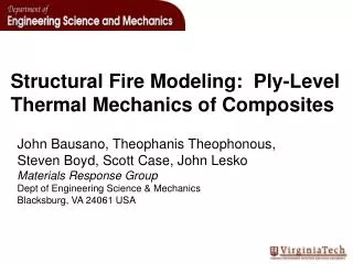 Structural Fire Modeling: Ply-Level Thermal Mechanics of Composites