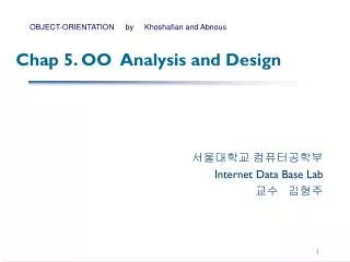 Chap 5. OO Analysis and Design