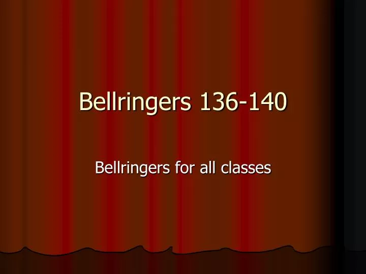 bellringers 136 140