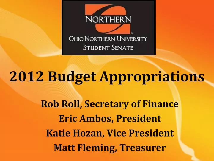 2012 budget appropriations