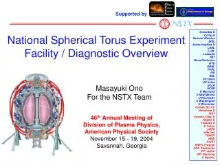 National Spherical Torus Experiment Facility / Diagnostic Overview