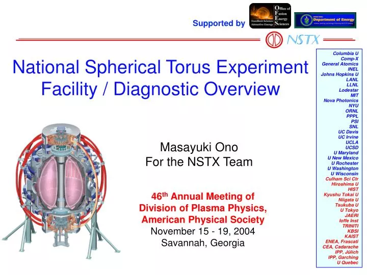 national spherical torus experiment facility diagnostic overview
