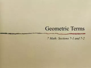 Geometric Terms