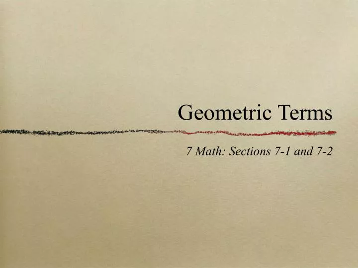 geometric terms
