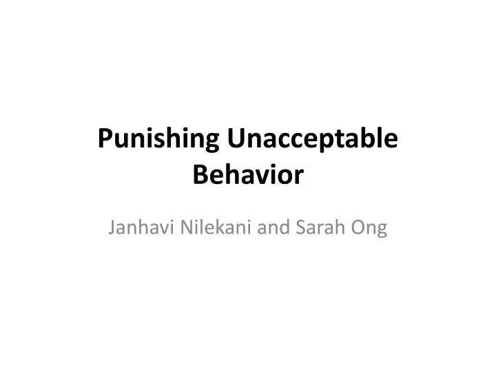 punishing unacceptable behavior