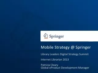 Mobile Strategy @ Springer