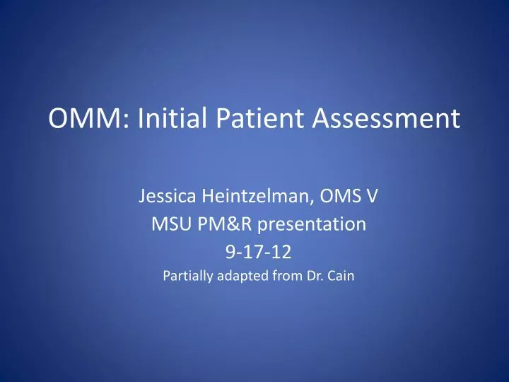 omm initial patient assessment