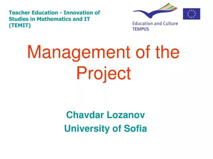 management of the project