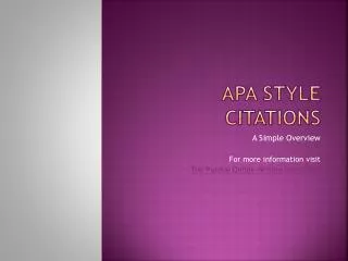 APA Style Citations