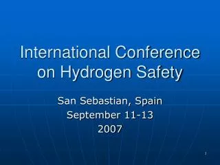 International Conference on Hydrogen Safety