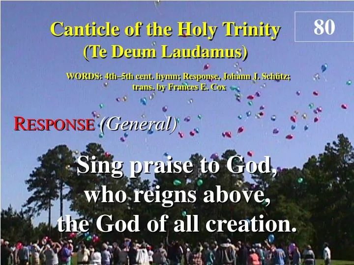 canticle of the holy trinity response