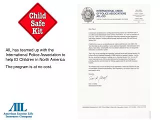 AIL has teamed up with the International Police Association to help ID Children in North America