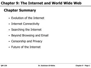 Chapter 9: The Internet and World Wide Web