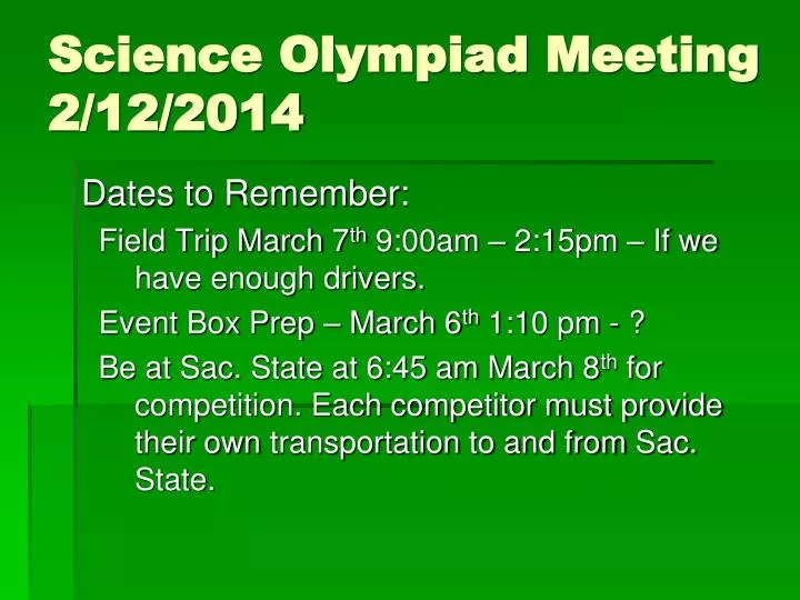 science olympiad meeting 2 12 2014