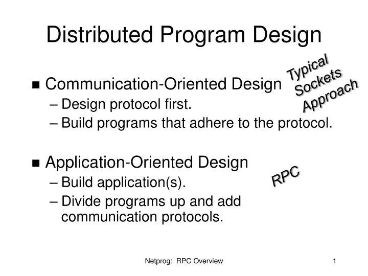 distributed program design