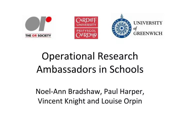 operational research ambassadors in schools