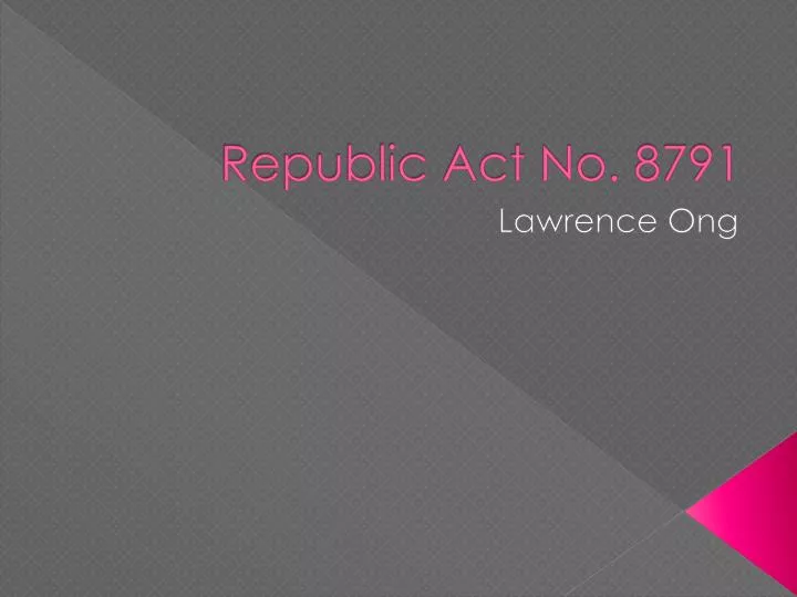 republic act no 8791