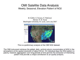 This is a preliminary analysis of the OMI NO2 dataset.