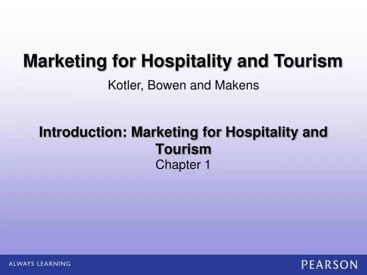 introduction marketing for hospitality and tourism