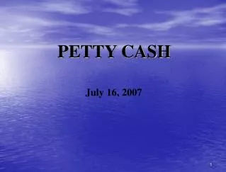 PETTY CASH