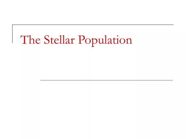 the stellar population