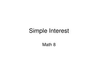 Simple Interest