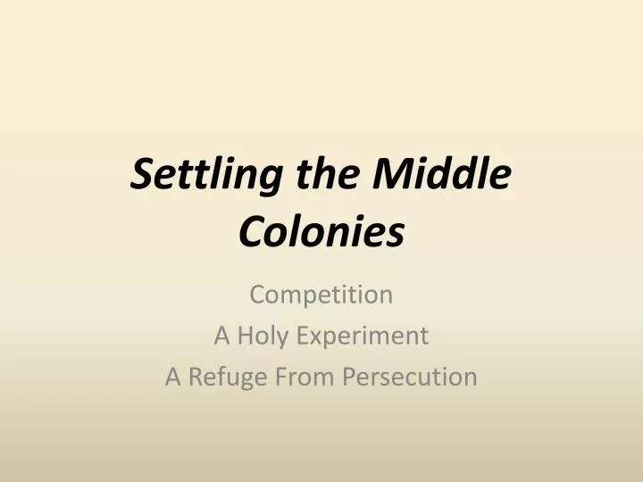 settling the middle colonies