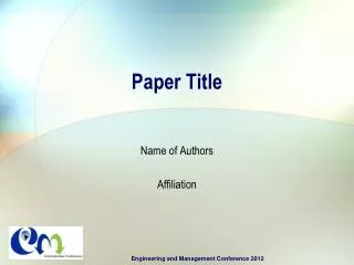 Paper Title