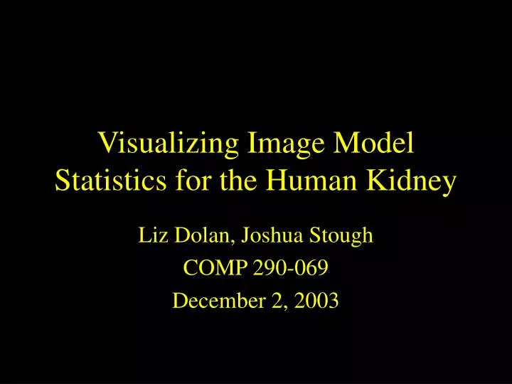 visualizing image model statistics for the human kidney