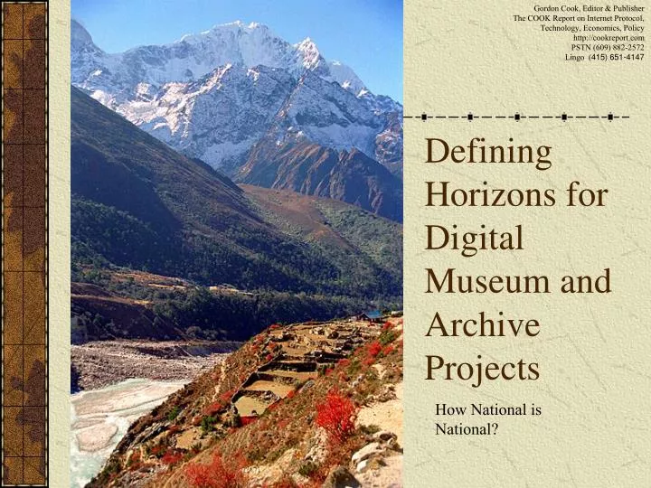 defining horizons for digital museum and archive projects