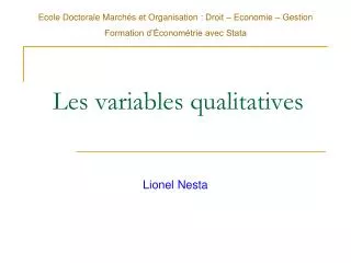 les variables qualitatives