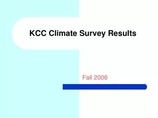KCC Climate Survey Results