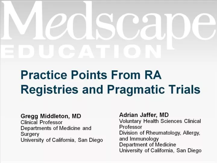 practice points from ra registries and pragmatic trials