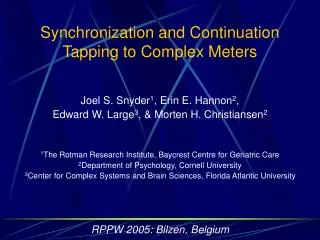 Synchronization and Continuation Tapping to Complex Meters