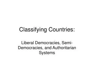 Classifying Countries: