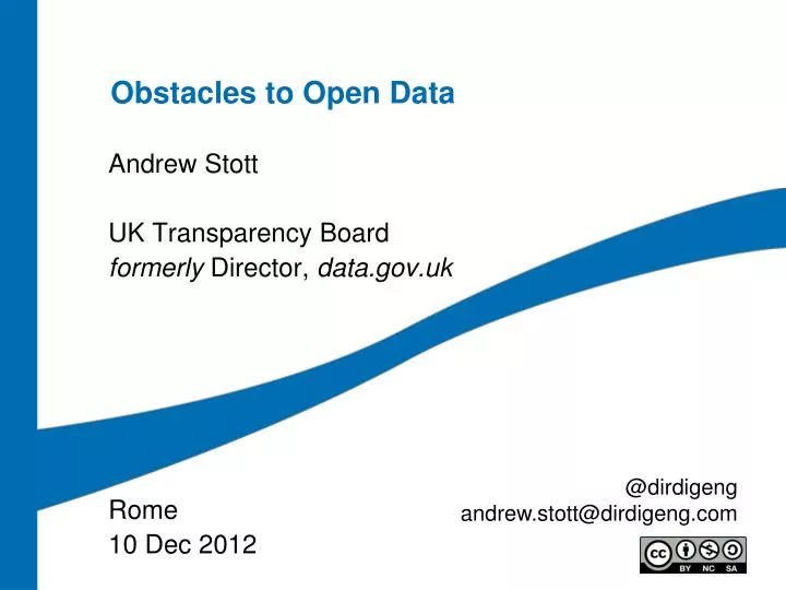 obstacles to open data