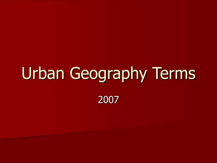 urban geography terms