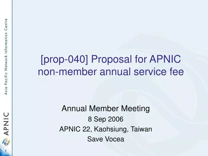 prop 040 proposal for apnic non member annual service fee