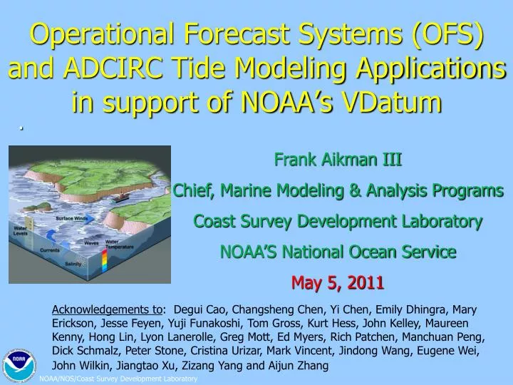 operational forecast systems ofs and adcirc tide modeling applications in support of noaa s vdatum