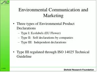 Environmental Communication and Marketing
