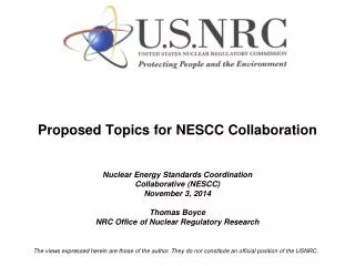 Potential NESCC Topics