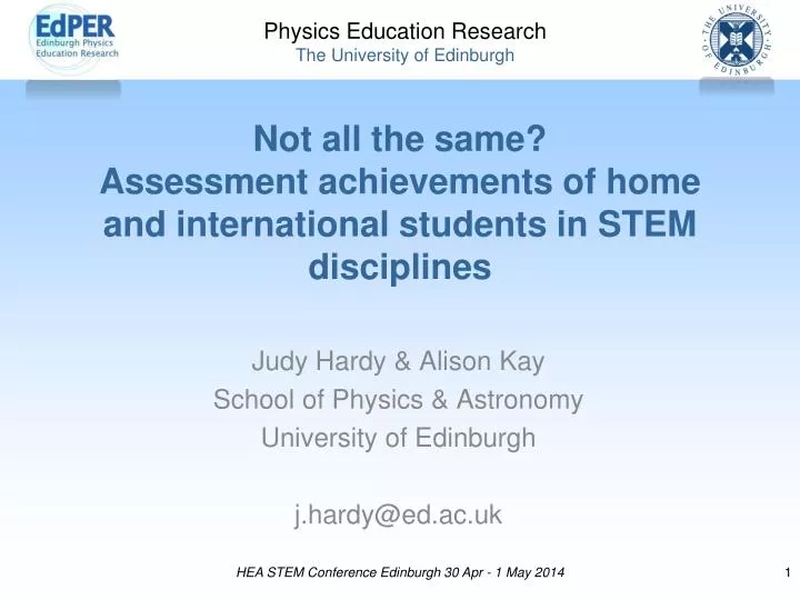 not all the same assessment achievements of home and international students in stem disciplines