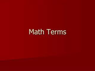 math terms