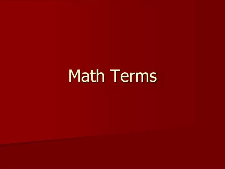 math terms
