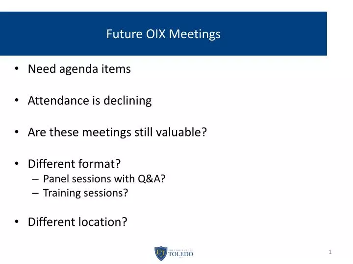 future oix meetings