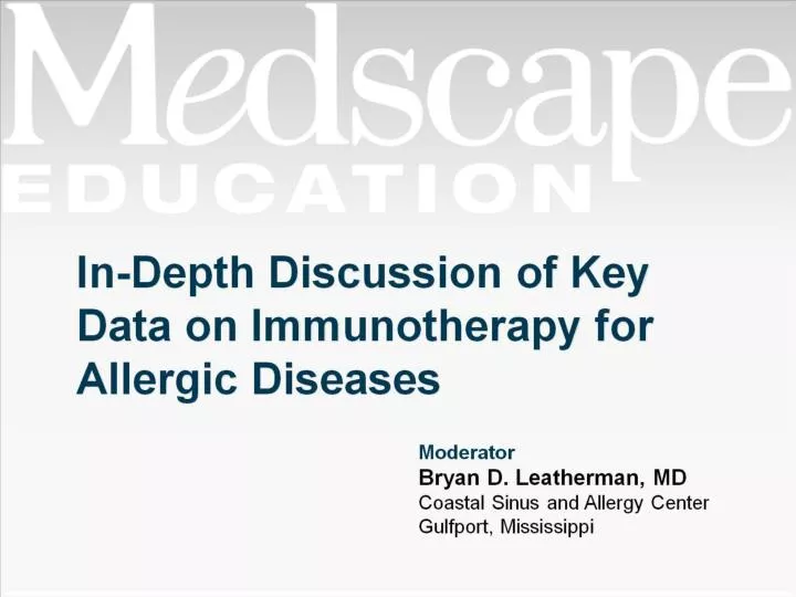 in depth discussion of key data on immunotherapy for allergic diseases