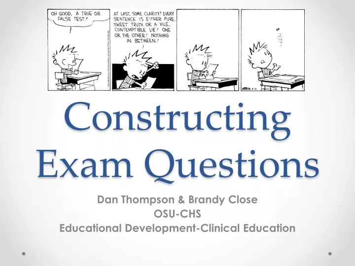 constructing exam questions