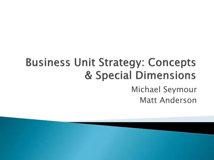 business unit strategy concepts special dimensions