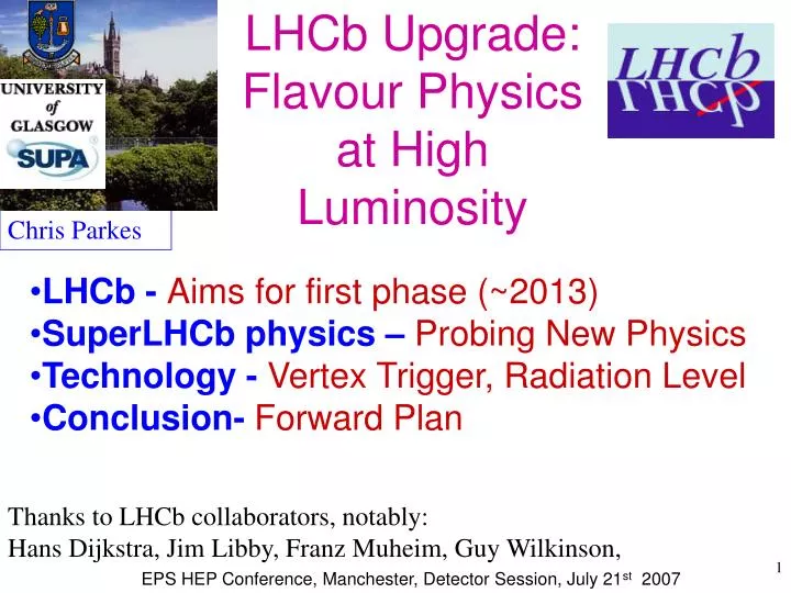 lhcb upgrade flavour physics at high luminosity