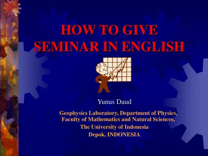 how to give seminar in english